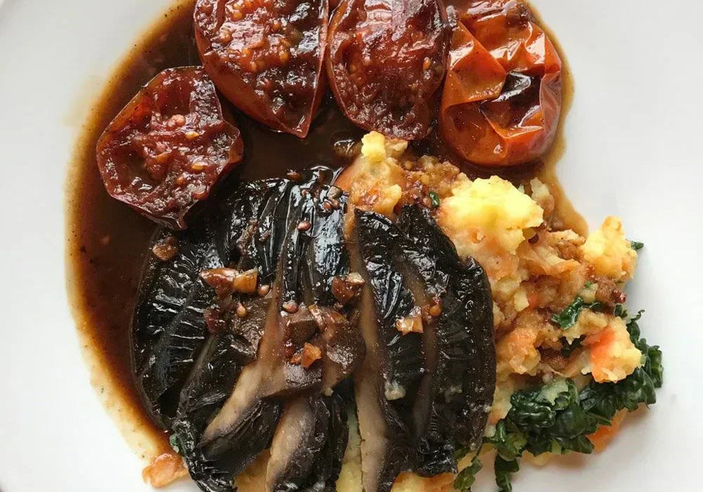 Portobello Mushrooms with Tomatoes & Steomp