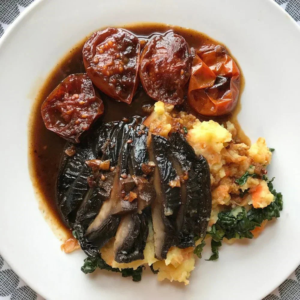 Portobello Mushrooms with Tomatoes & Steomp