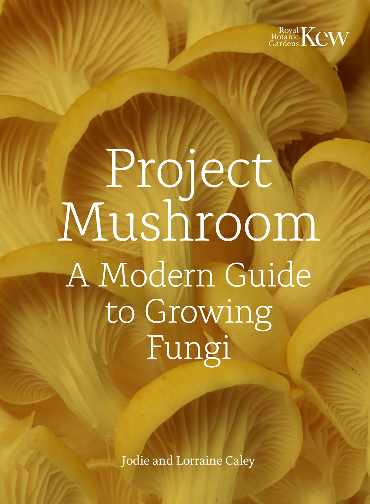Book cover of 'Project Mushroom' with yellow mushrooms and Kew Gardens logo.